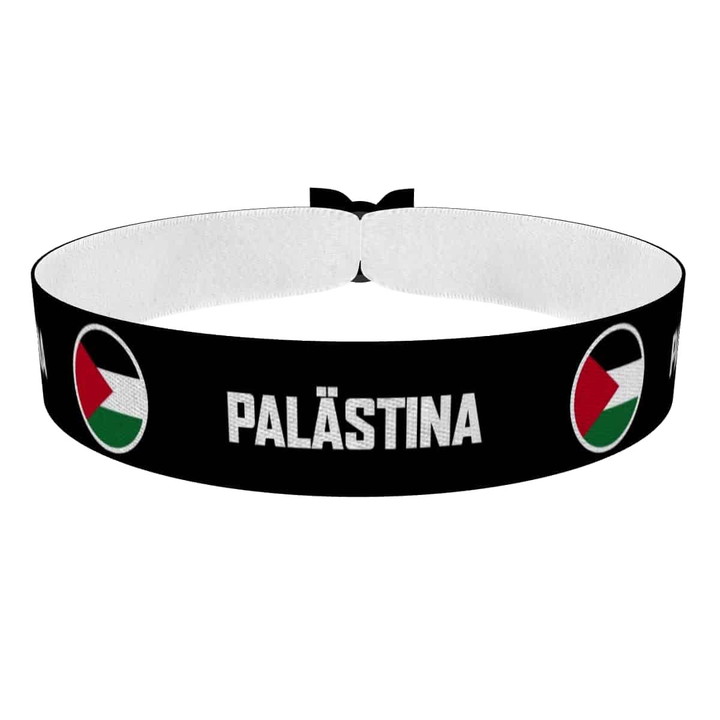 Zum Produkt Palästina runde Flaggen Stoffarmband