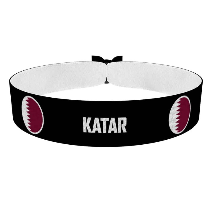 Zum Produkt Katar runde Flaggen Stoffarmband