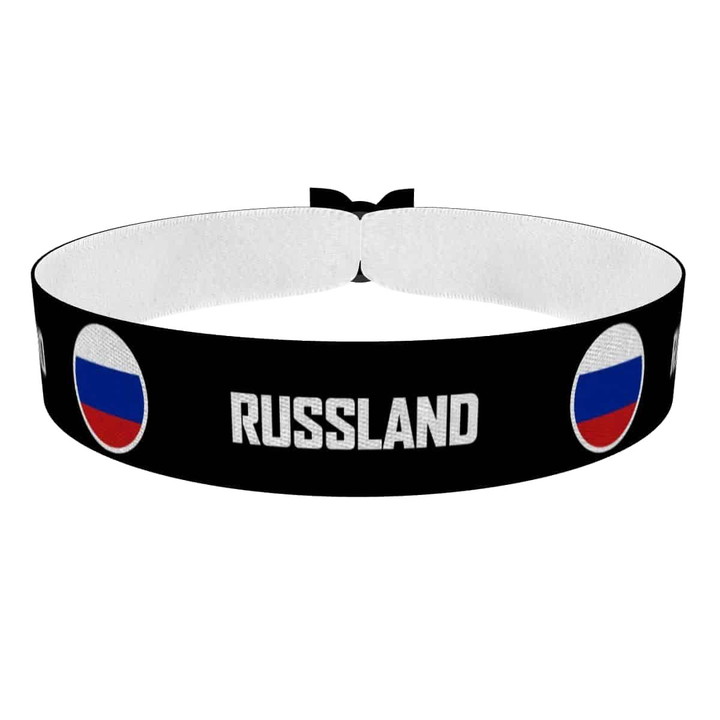 Zum Produkt Russland runde Flaggen Stoffarmband