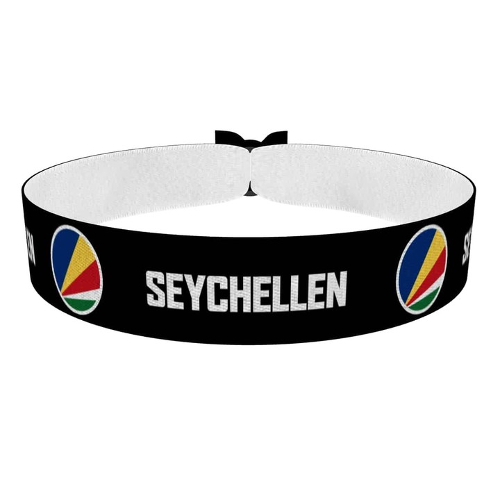 Zum Produkt Seychellen runde Flaggen Stoffarmband