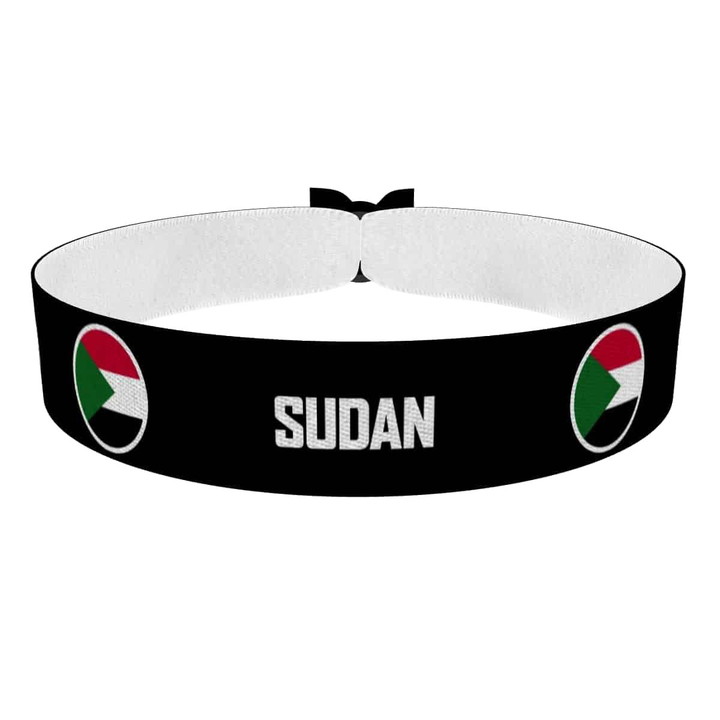 Zum Produkt Sudan runde Flaggen Stoffarmband