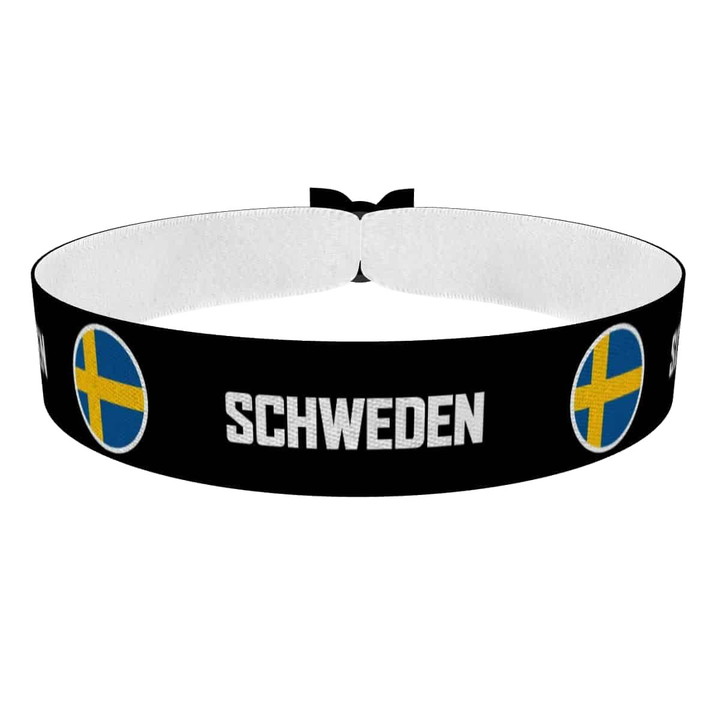 Zum Produkt Schweden runde Flaggen Stoffarmband
