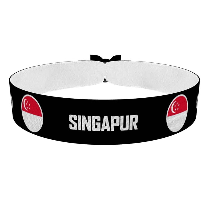 Zum Produkt Singapur runde Flaggen Stoffarmband