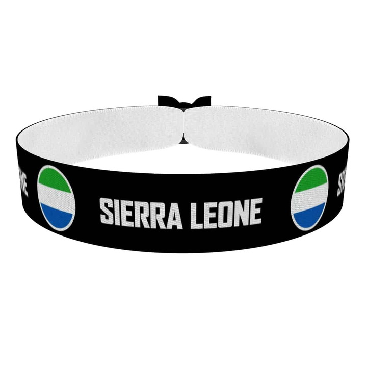 Zum Produkt Sierra Leone runde Flaggen Stoffarmband