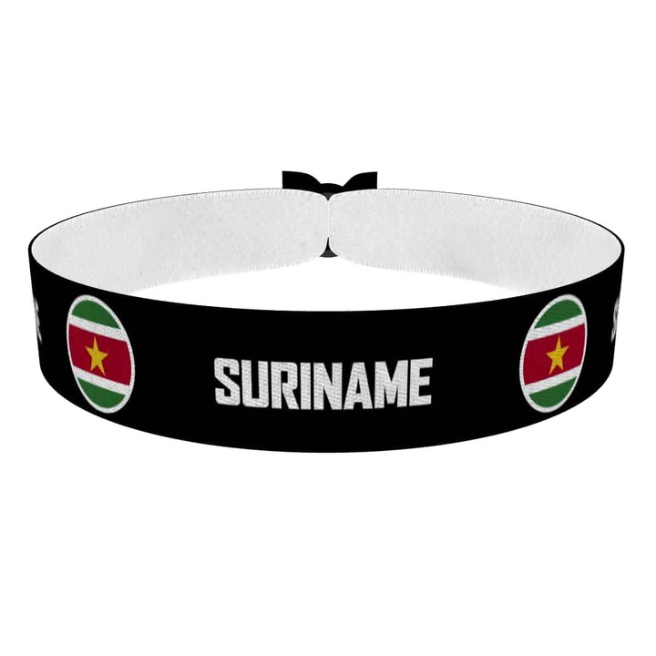Zum Produkt Suriname runde Flaggen Stoffarmband