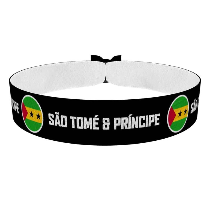 Zum Produkt São Tomé & Príncipe runde Flaggen Stoffarmband