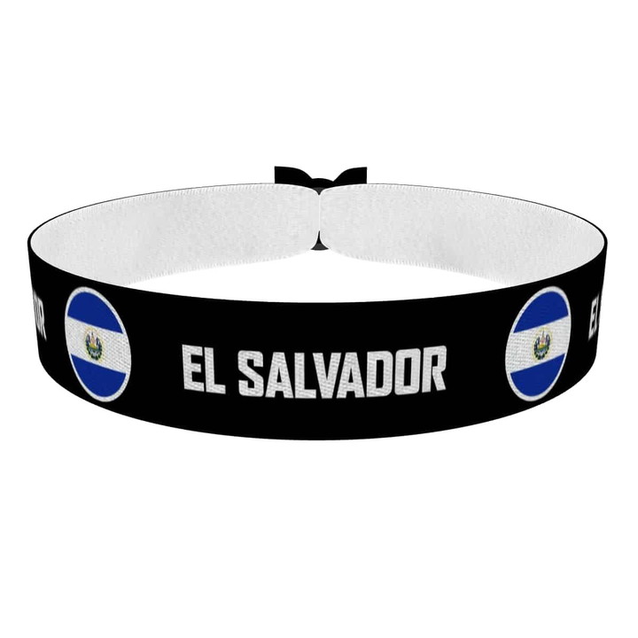 Zum Produkt El Salvador runde Flaggen Stoffarmband