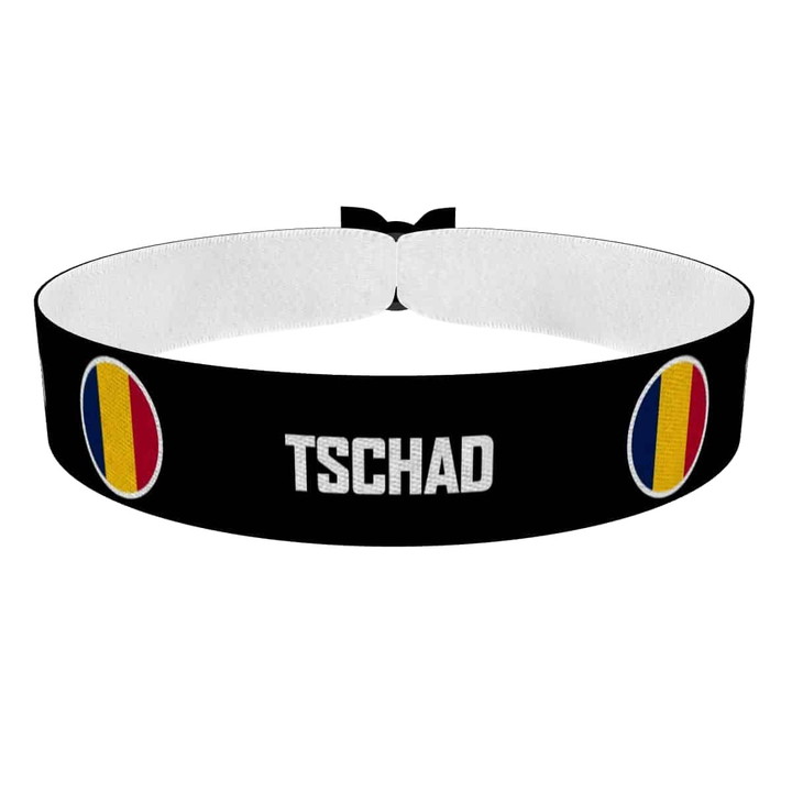 Zum Produkt Tschad runde Flaggen Stoffarmband