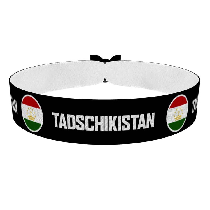 Zum Produkt Tadschikistan runde Flaggen Stoffarmband