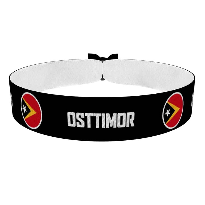Zum Produkt Osttimor runde Flaggen Stoffarmband