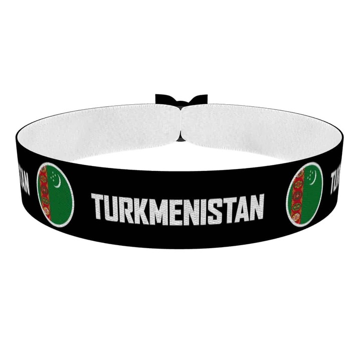 Zum Produkt Turkmenistan runde Flaggen Stoffarmband
