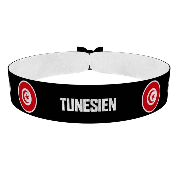 Zum Produkt Tunesien runde Flaggen Stoffarmband