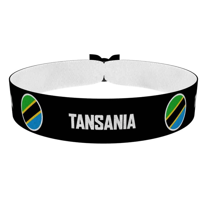 Zum Produkt Tansania runde Flaggen Stoffarmband