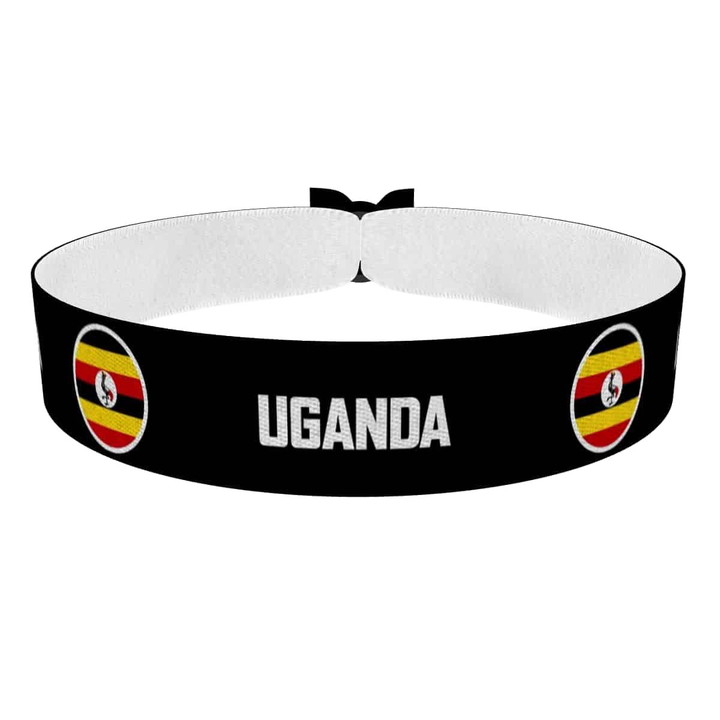 Zum Produkt Uganda runde Flaggen Stoffarmband