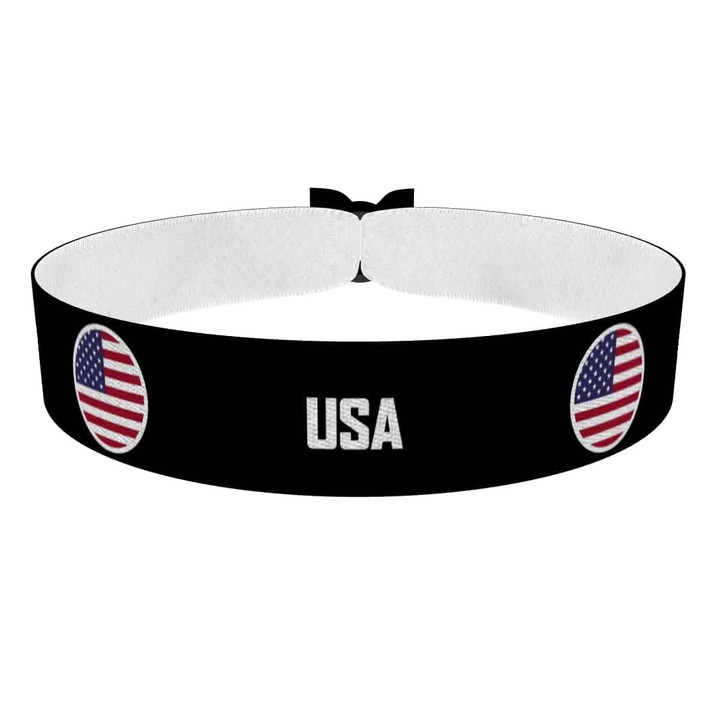 Zum Produkt Vereinigte Staaten runde Flaggen Stoffarmband
