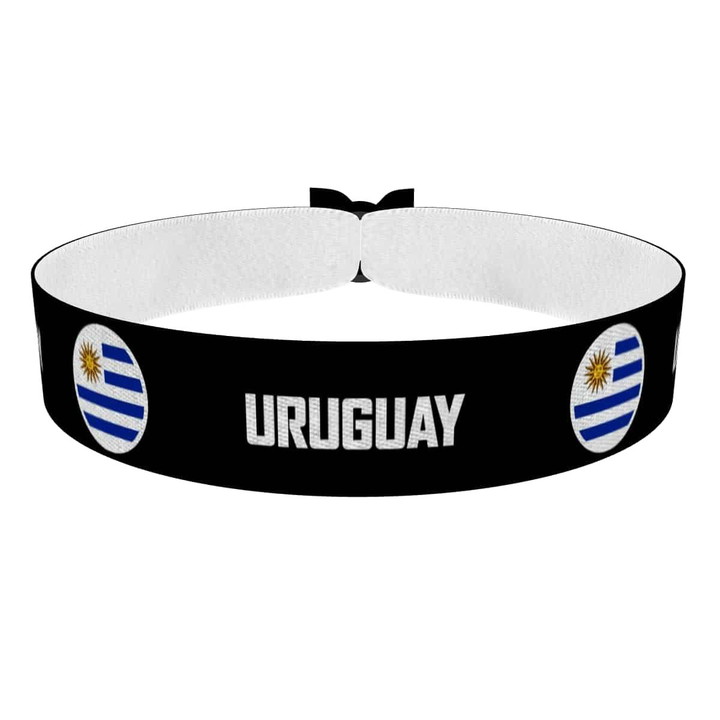 Zum Produkt Uruguay runde Flaggen Stoffarmband