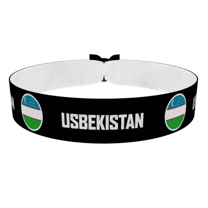 Zum Produkt Usbekistan runde Flaggen Stoffarmband