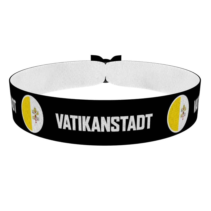 Zum Produkt Vatikanstadt runde Flaggen Stoffarmband