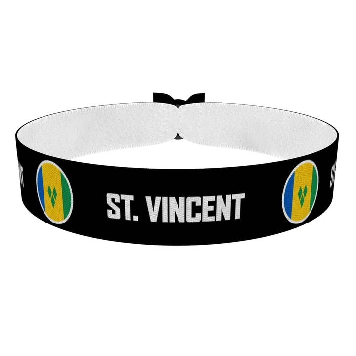 Zum Produkt St. Vincent & die Grenadinen runde Flaggen Stoffarmband