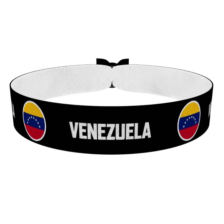Zum Produkt Venezuela runde Flaggen Stoffarmband