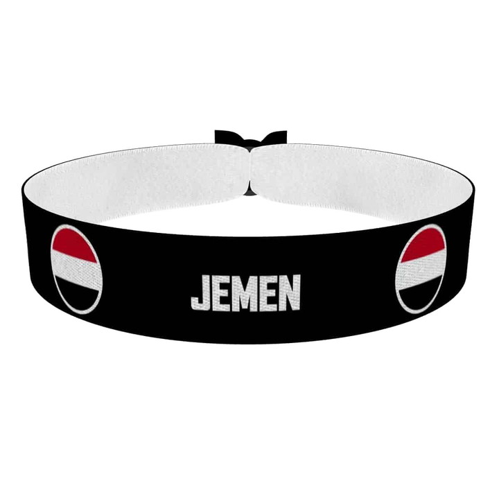 Zum Produkt Jemen runde Flaggen Stoffarmband