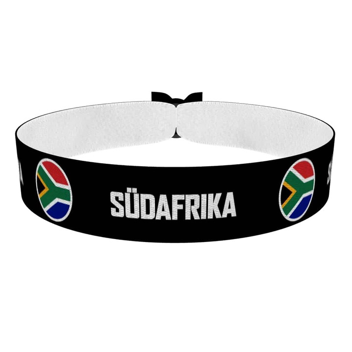 Zum Produkt Südafrika runde Flaggen Stoffarmband