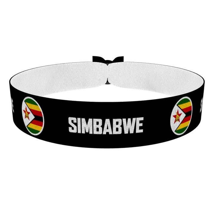 Zum Produkt Simbabwe runde Flaggen Stoffarmband