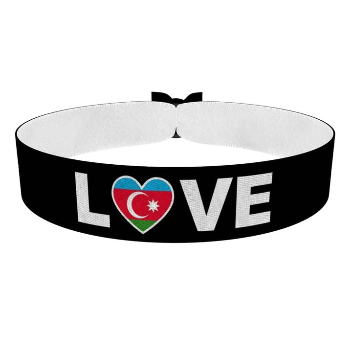 Zum Produkt Love Aserbaidschan Flagge Stoffarmband