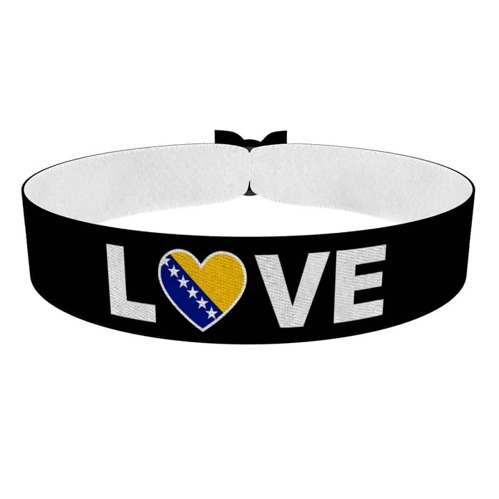 Zum Produkt Love Bosnien & Herzegowina Flagge Stoffarmband