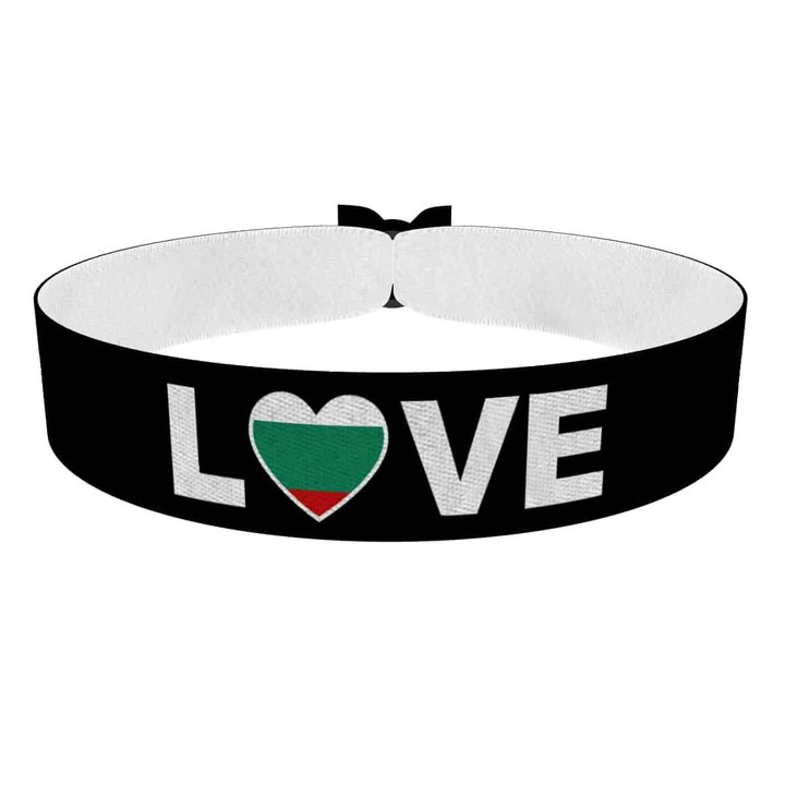 Zum Produkt Love Bulgarien Flagge Stoffarmband
