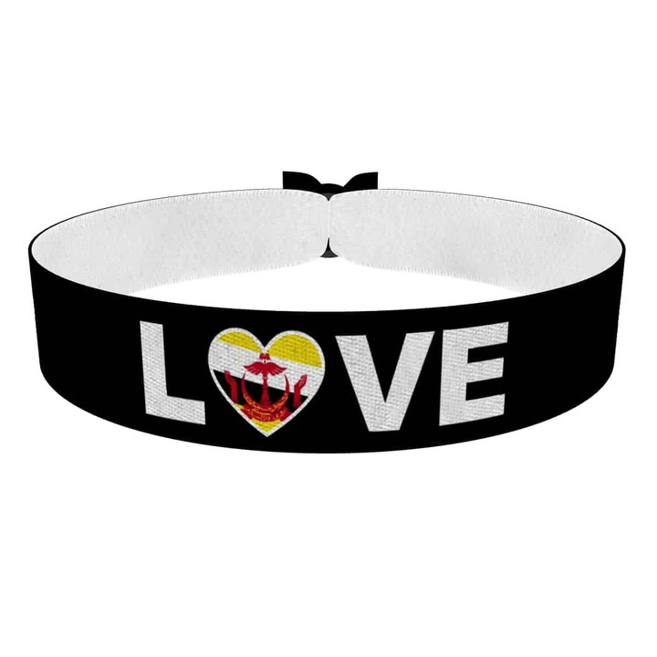 Zum Produkt Love Brunei Flagge Stoffarmband