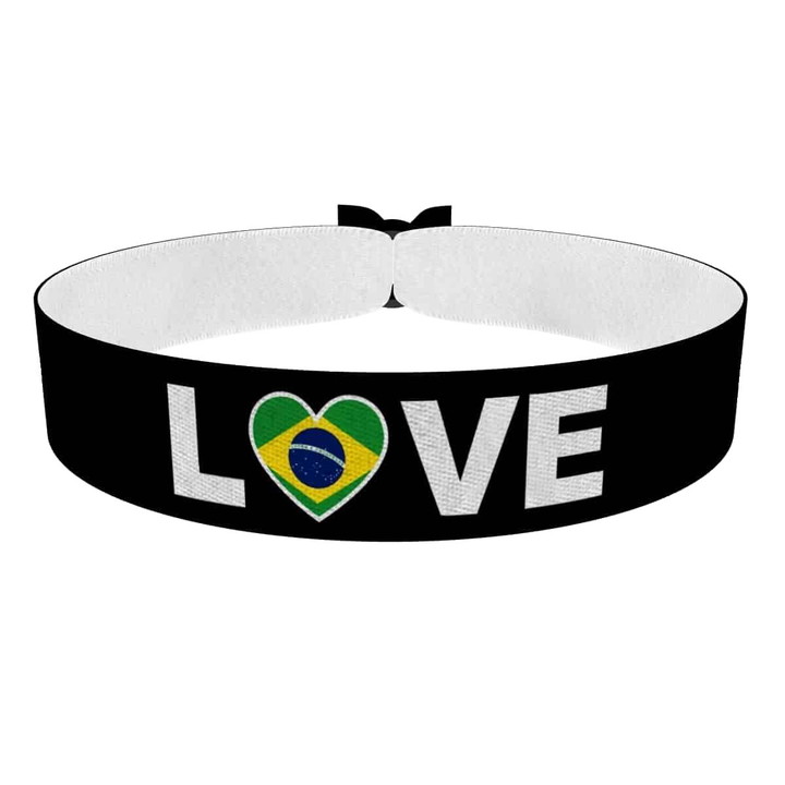 Zum Produkt Love Brasilien Flagge Stoffarmband