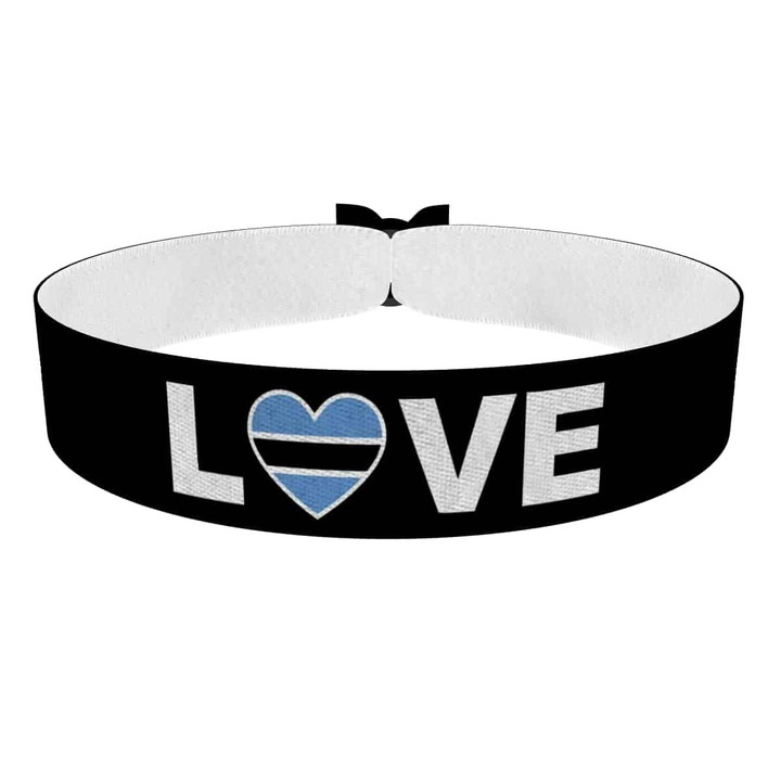 Zum Produkt Love Botsuana Flagge Stoffarmband
