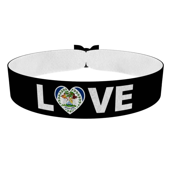 Zum Produkt Love Belize Flagge Stoffarmband
