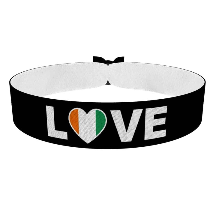 Zum Produkt Love Elfenbeinküste Flagge Stoffarmband