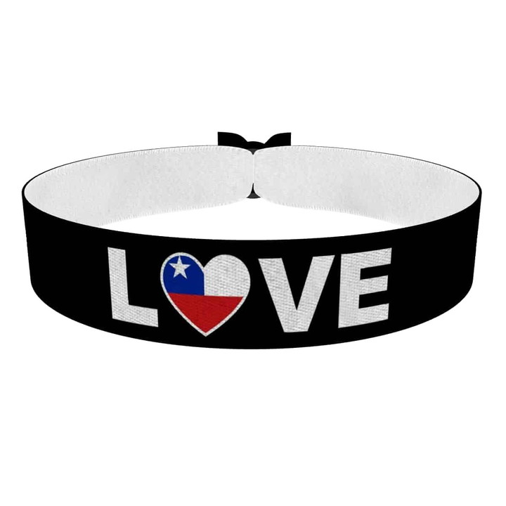 Zum Produkt Love Chile Flagge Stoffarmband