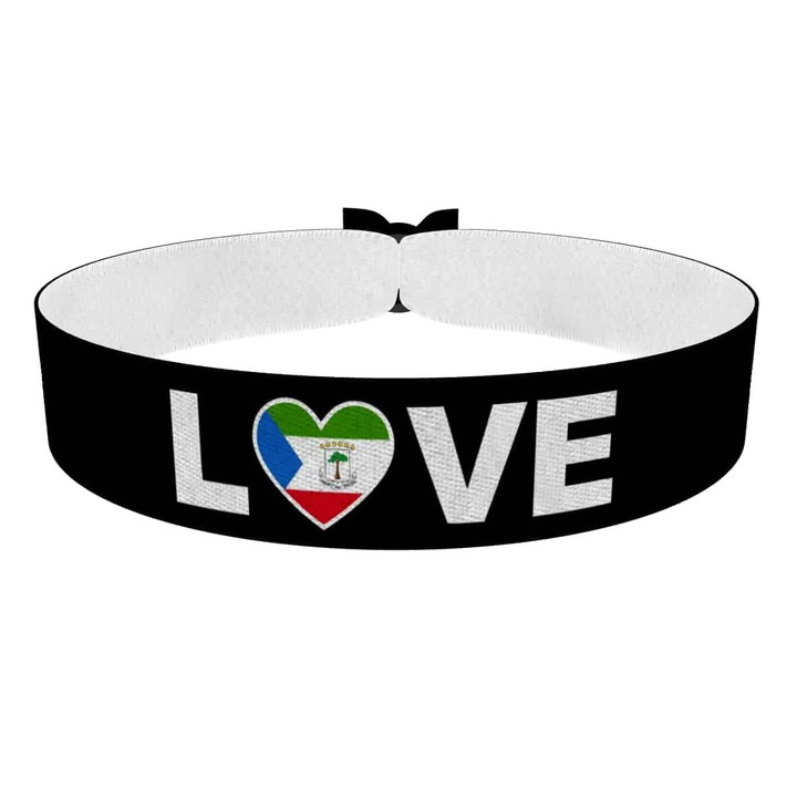 Zum Produkt Love Äquatorialguinea Flagge Stoffarmband