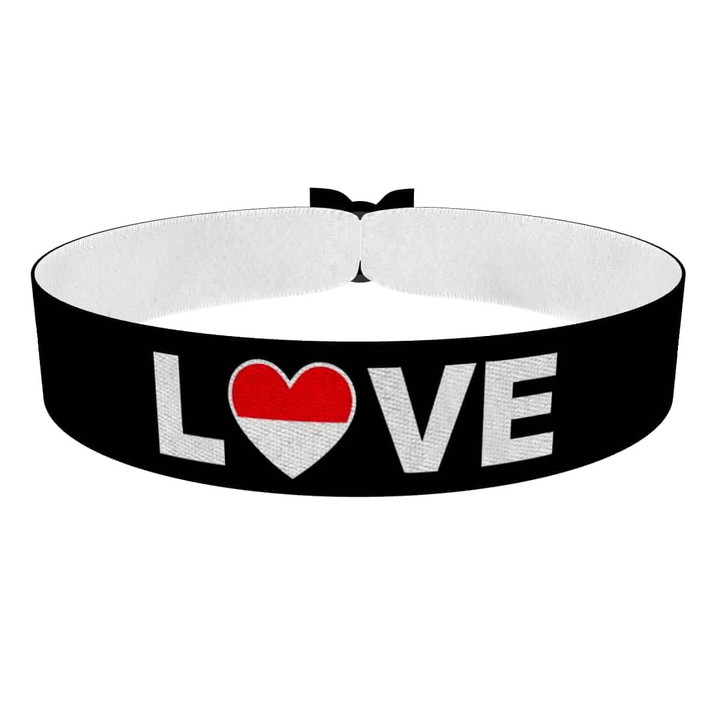Zum Produkt Love Indonesien Flagge Stoffarmband