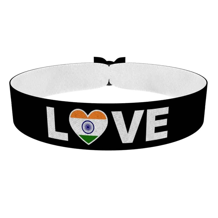 Zum Produkt Love Indien Flagge Stoffarmband