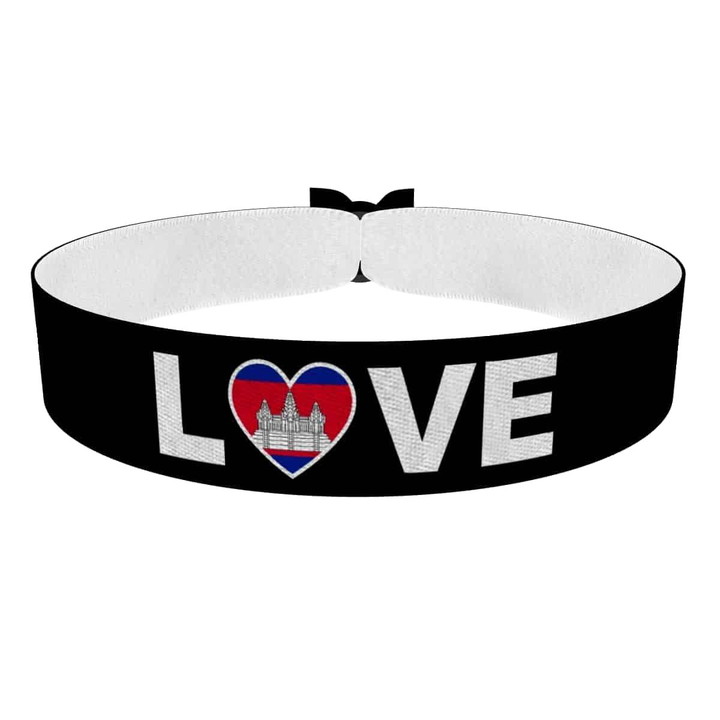 Zum Produkt Love Kambodscha Flagge Stoffarmband
