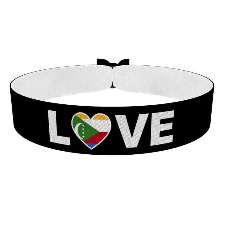Zum Produkt Love Komoren Flagge Stoffarmband