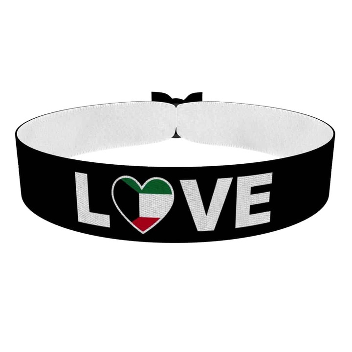 Zum Produkt Love Kuwait Flagge Stoffarmband