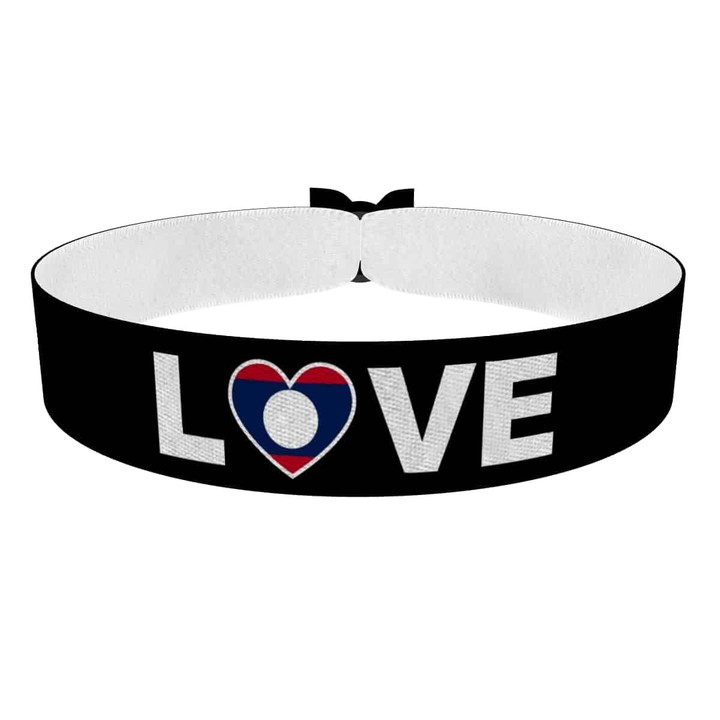 Zum Produkt Love Laos Flagge Stoffarmband