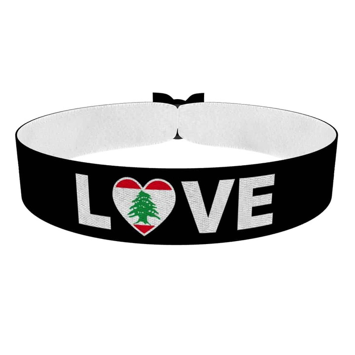 Zum Produkt Love Libanon Flagge Stoffarmband