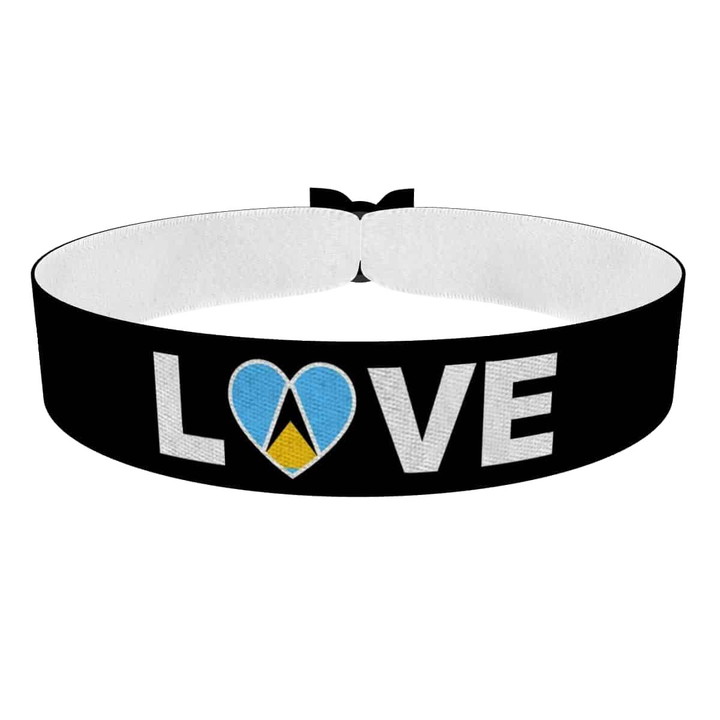 Zum Produkt Love St. Lucia Flagge Stoffarmband