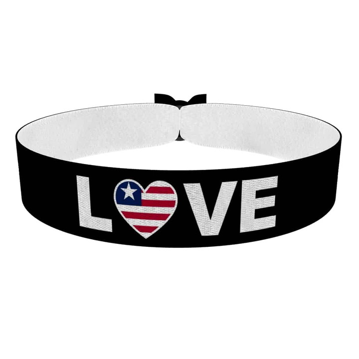 Zum Produkt Love Liberia Flagge Stoffarmband