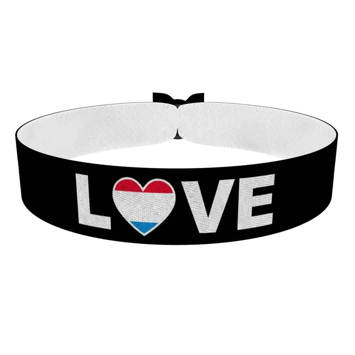 Zum Produkt Love Luxemburg Flagge Stoffarmband