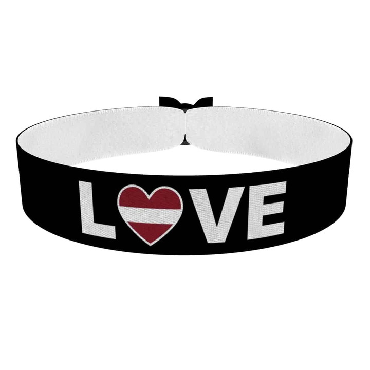 Zum Produkt Love Lettland Flagge Stoffarmband