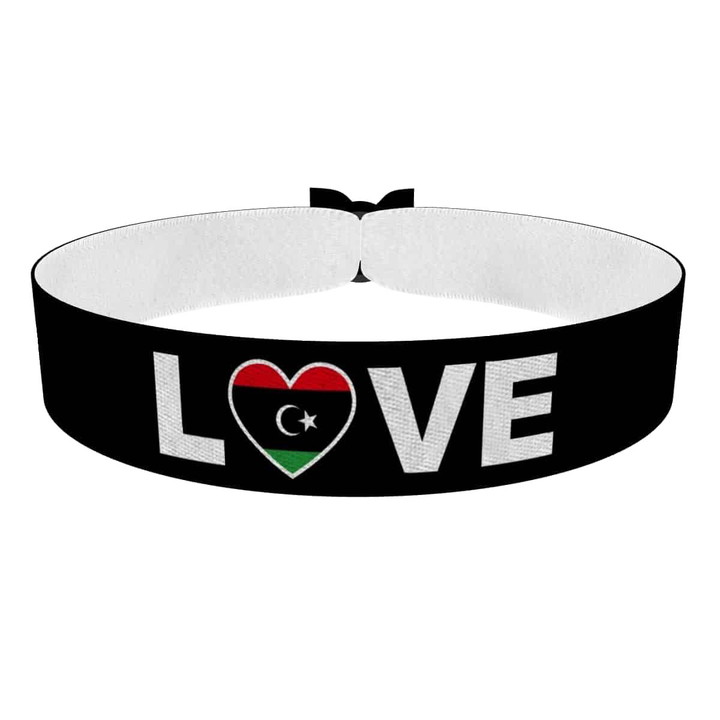 Zum Produkt Love Libyen Flagge Stoffarmband