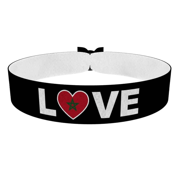 Zum Produkt Love Marokko Flagge Stoffarmband